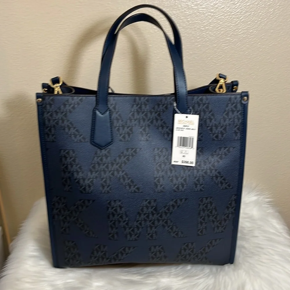 NWT Michael Kors Maple Admiral Blue LG Tote